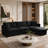 107 Inch Modular Sectional Sofa With Reversible Chaise Ottoman And Storage Pockets
