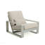 Chaise longue d'extérieur et d'intérieur en aluminium, structure à finition argentée avec coussin beige, ensemble de 2