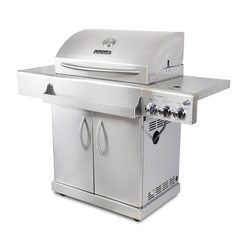 Chef's Grill 2 - Burner Countertop Liquid Propane Infrared Gas Grill with Side Burner