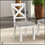 Ensemble de salle à manger contemporain 7 pièces avec table extensible en chêne blanc et 6 chaises confortables à dossier en croix