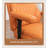 Orange Leather Swivel Office Chair with Recliner