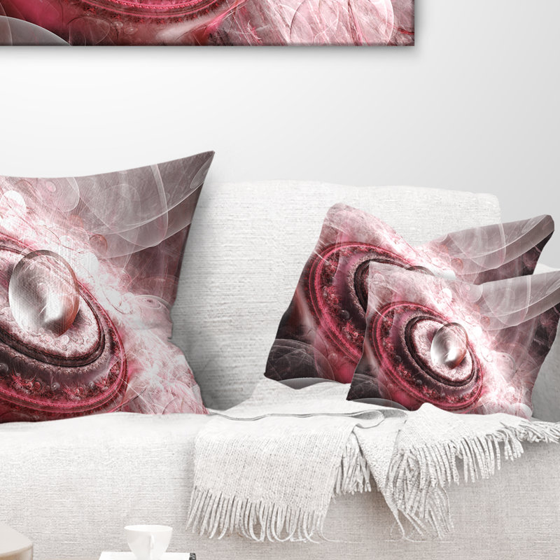 Soucoupe volante en cristal - Coussin décoratif à imprimé floral, rouge