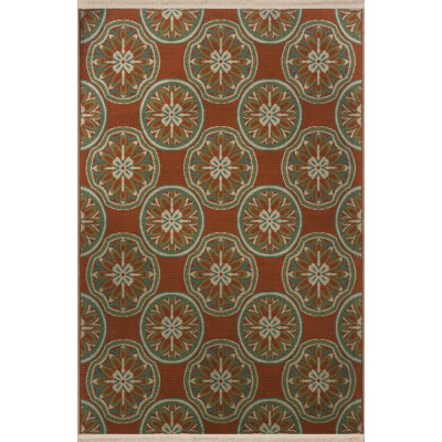 Tapis décoratif multicolore à motif floral rose