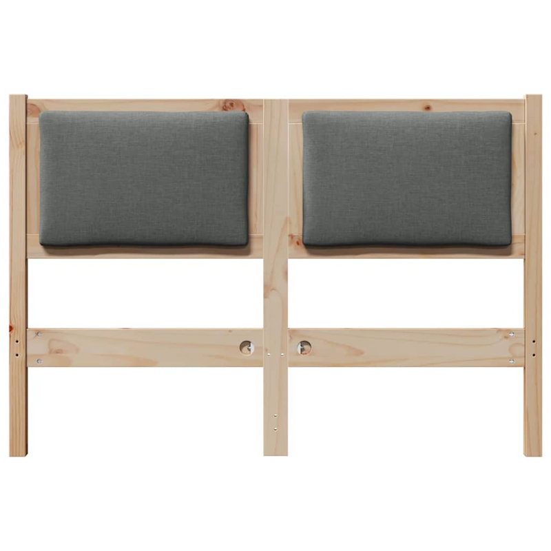 Solid Wood Headboard, Brown, Full/Double, Dark Grey