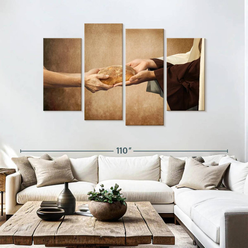 Adella Jesus Gives Bread, 54" H x 84" W
