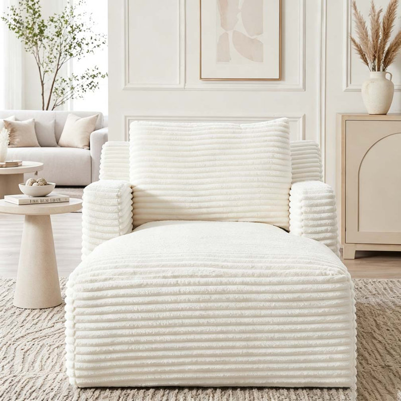 Chaises d'appoint modernes en velours côtelé, White