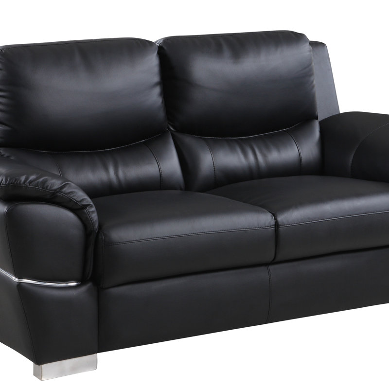 Causeuse en cuir, Noir