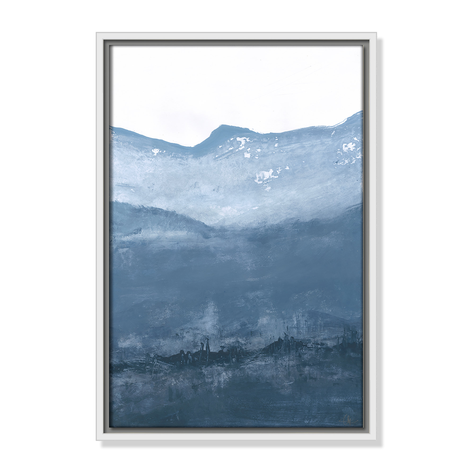 Into the Blue Horizon 1 by Filippo Ioco - Floater Frame Print on Canvas, White, 19.5" H x 13.5" W