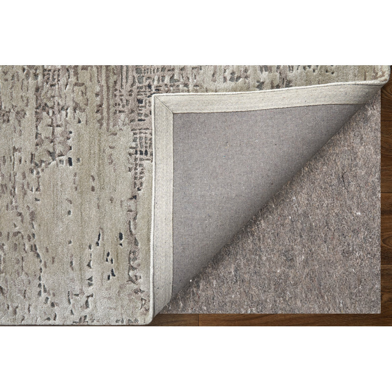 Zarah Hand Tufted Abstract Area Rug, Brown/Tan/Black, Runner 2'6" x 10'