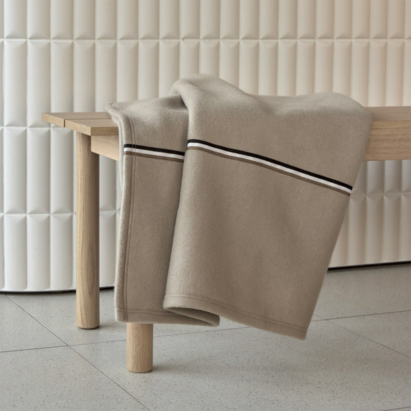 B Linea Throw Blanket, Beige