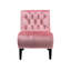 Élégante chaise d'appoint en velours rose avec bordure passepoilée - Décoration intérieure et chambre à coucher avec pieds en bois-1336302304