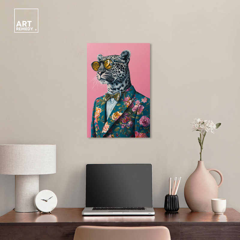 Art mural rose raffiné Roar II, Toile tendue, H 24 po x l 16 po