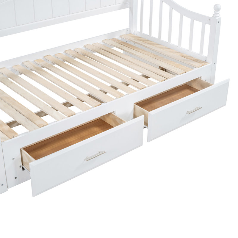 Lit de jour en bois avec couchette, Blanc