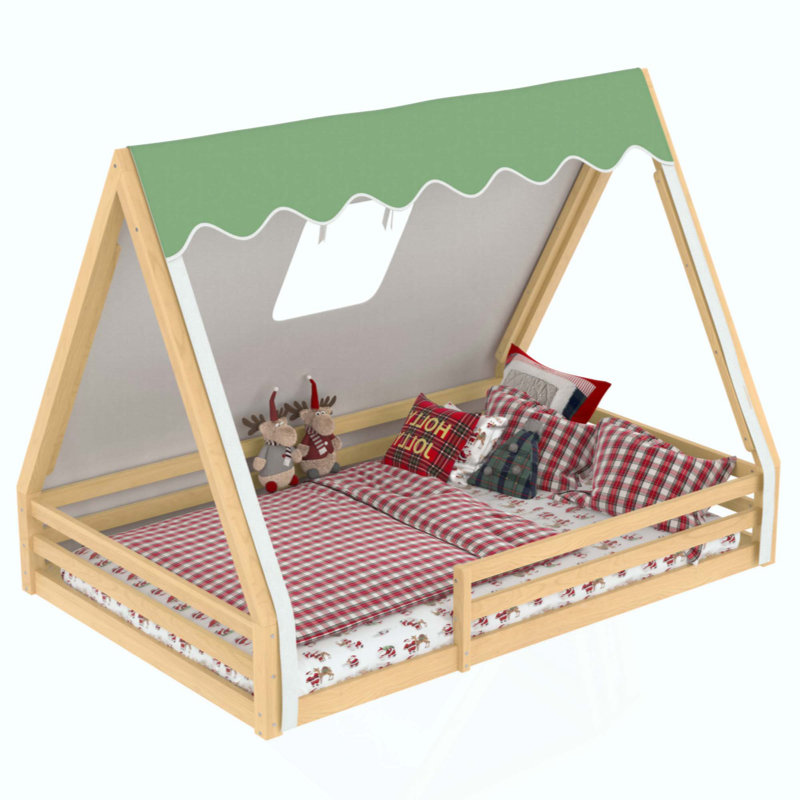 Lit de maison House, Naturel, Lit double