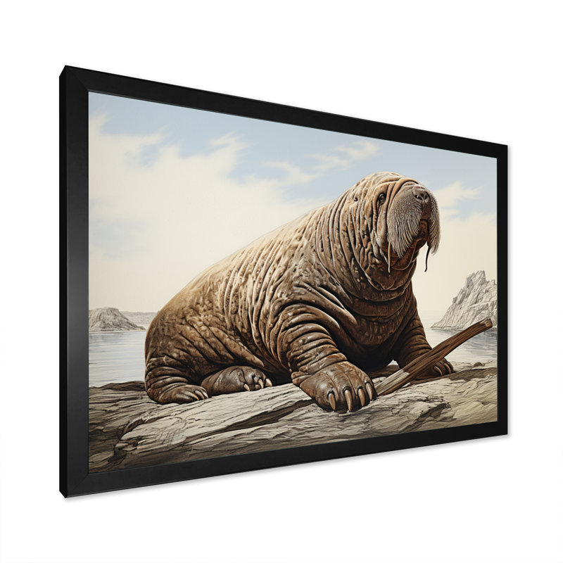 Morse de Regal sur toile, Cadre simple noir, H 12 po x l 20 po x P 1 po