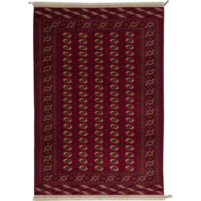 Wool Oriental Area Rug in Red