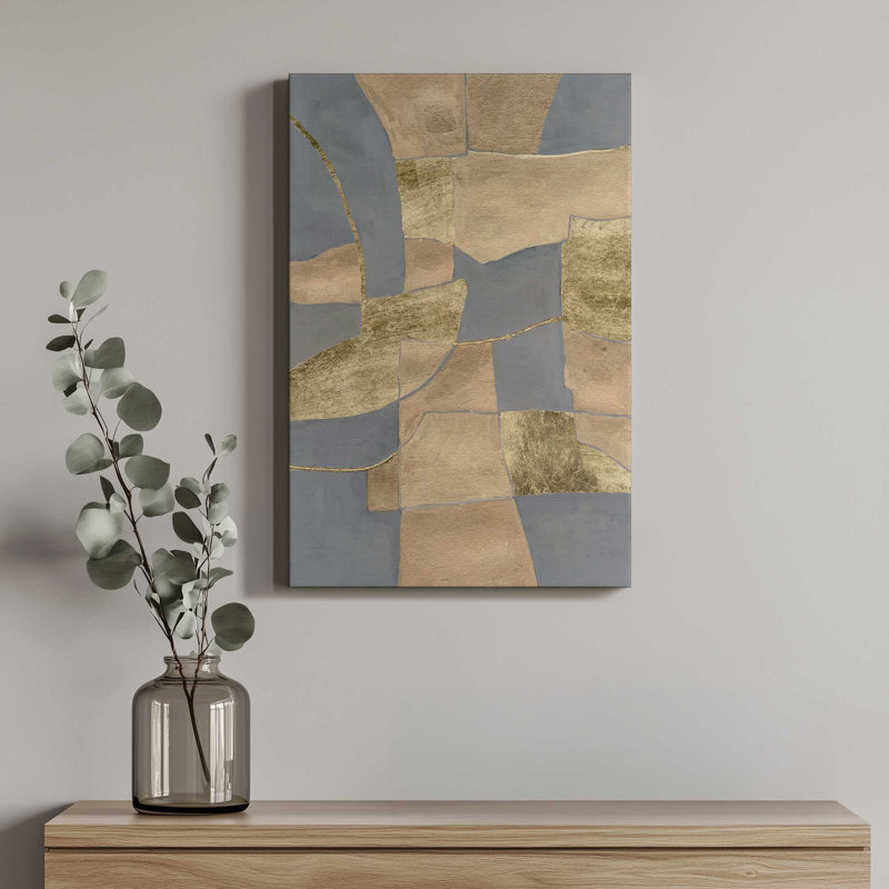 «Gold Pastiche IV» par Michael Willett, reproduction d'art sur toile, H 12 po x l 8 po