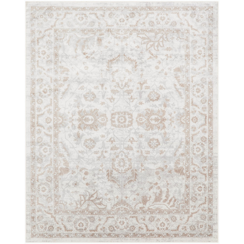 Tapis d'intérieur gris rétro 9 pi x 12 pi Graceanna, Rectangle 9 pi x 12 pi