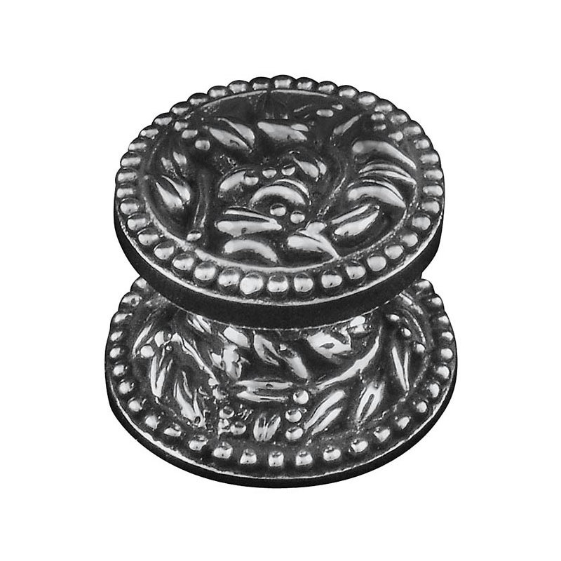 San Michele Mushroom Knob, Antique Silver, 1" H x 1" W x 0.875" D