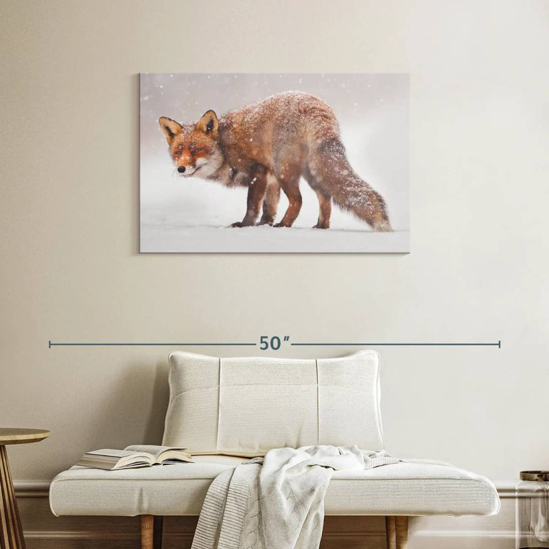 Brampt Snow Fox, 24" H x 36" W