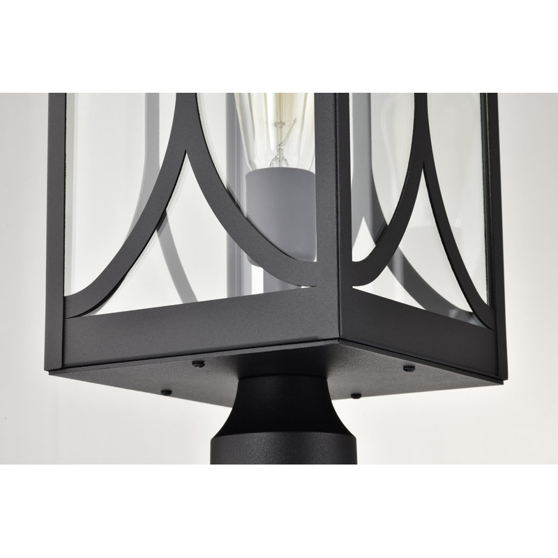 1-poteau Alshawn - noir mat avec verre transparent