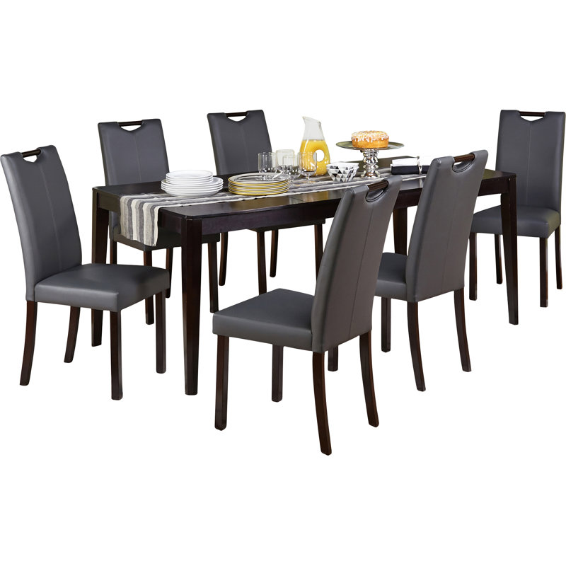 Cox 6 - Person Four Leg Dining Set, Gray