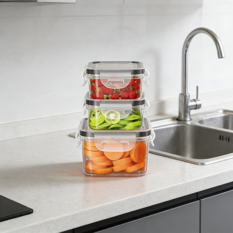 Ensemble de 50 contenants de nourriture sans BPA avec couvercles (25 contenants et 25 couvercles) - Contenant en plastique résistant aux fuites, au micro-ondes et au lave-vaisselle