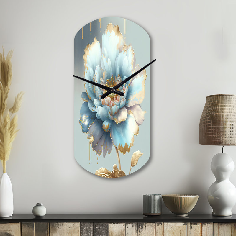 Horloge murale en métal Chic Chic Blooming Flower IV - Floral, Petit