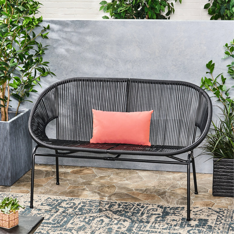 Noir avec métal durable et tissage élégant dans une base stable