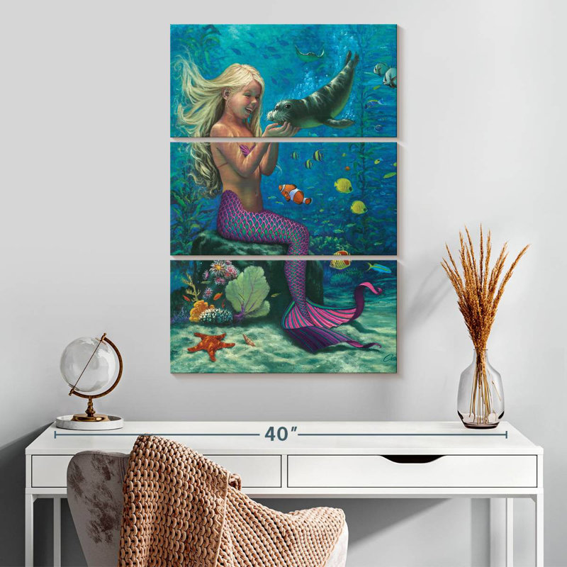 Kelan Mermaid's Special Friends, 32" H x 20" W