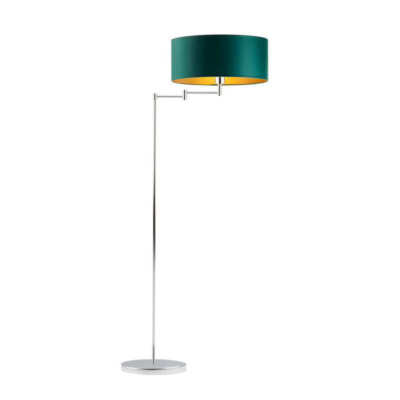 Korin 155cm Swing Arm Floor Lamp, Green, Silver