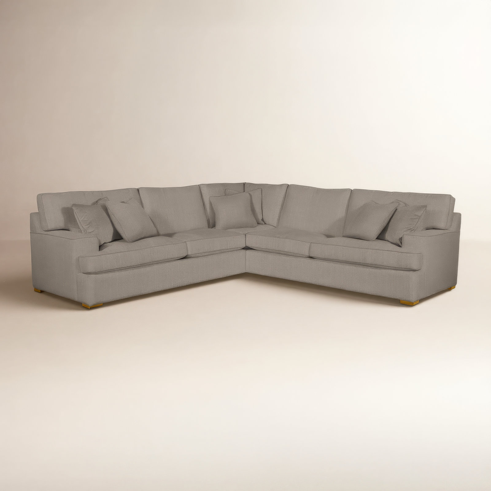 Sadie L-Sectional, Stone Crypton Performance; 0884-83, Havana Finish