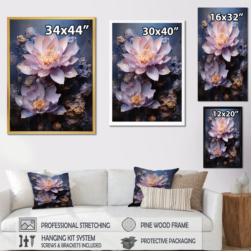 Serenity Blossum Lotus II, Toile tendue, 32" H x 24" W