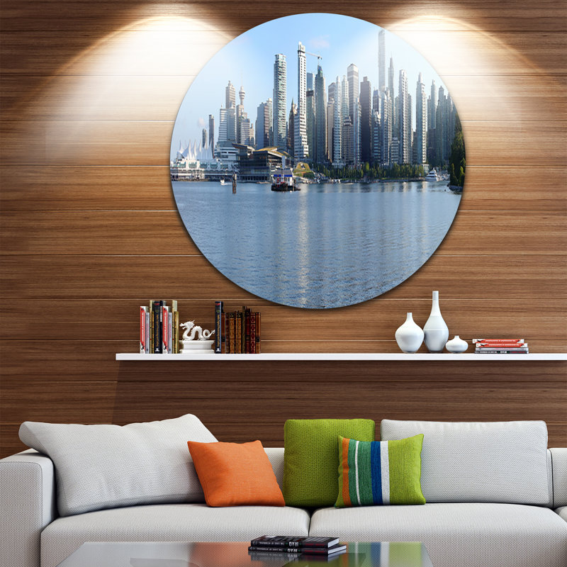« vancouver bc panorama », reproduction de photo sur métal, H 38 po x l 38 po x P 1 po