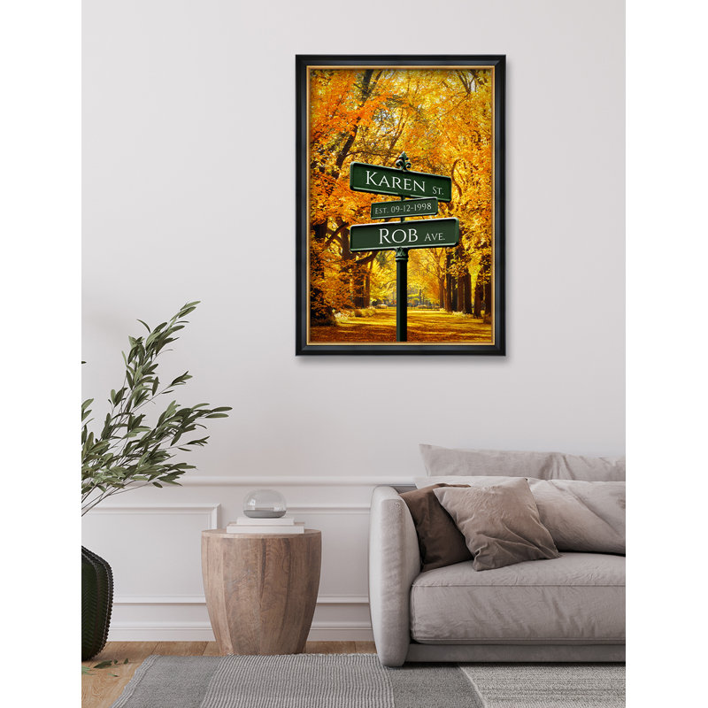 «Love Across America: Autumnal Affection In Central Park» encadré, H 30 po x l 20 po x P 1,5 po