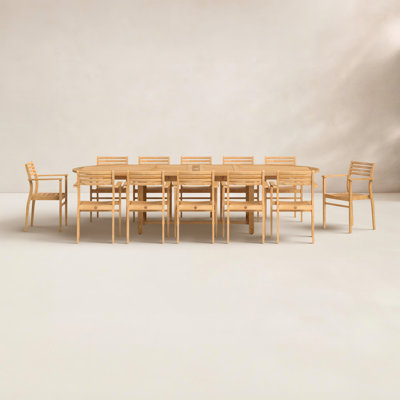 Anautica 118" Teak Patio Dining Set