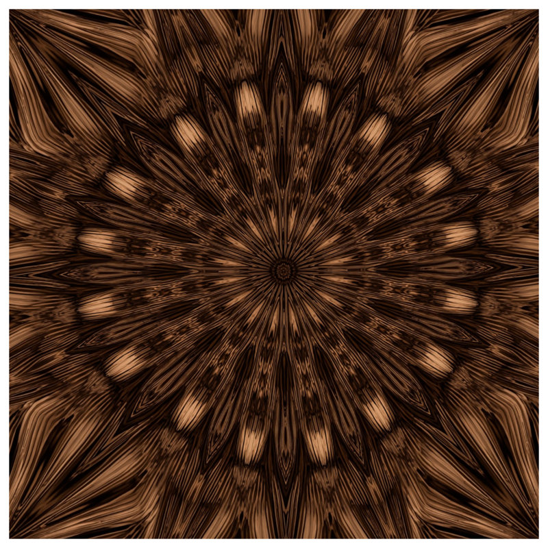 Tapis de bain brun kaléidoscope mandala, L 34 po x L 21 po