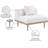 Madeleine Resilient Water Resistant Olefin Fabric Upholstered Outdoor Patio Armless Modular Chair-2117576812