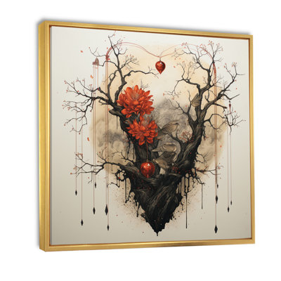 «Blossoming Love», art japonais sur toile
