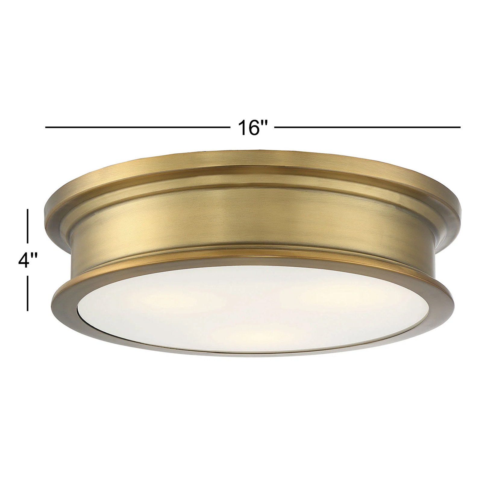 Rosanne 3-Light Flush Mount, Warm Brass