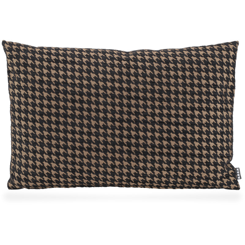 Houndstooth Rectangular Cushion, Black, 40 x 60cm
