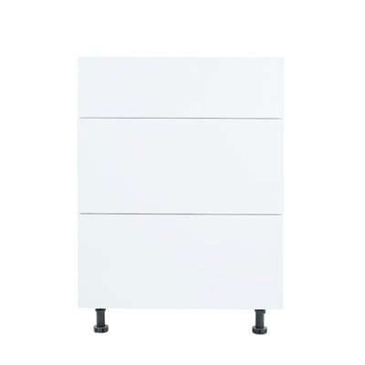 Radiance Ready to Assemble Slab Drawer Base Kitchen Cabinet in White Gloss