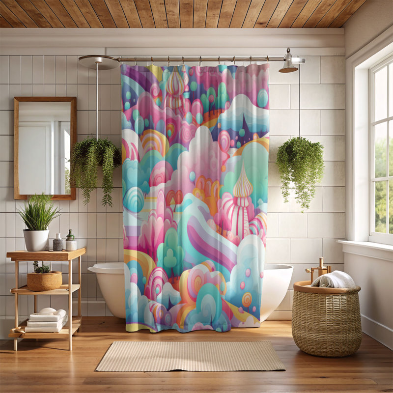 Sweet Confections - Rideau de douche Premium, H 74 po x l 71 po