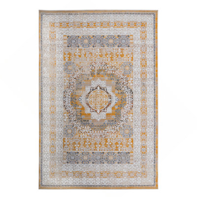 Collection Cream/Ivory /Medallion Non-Shedding Living Room Bedroom Dining Home Office Stylish And Stain Resistant Area Rug