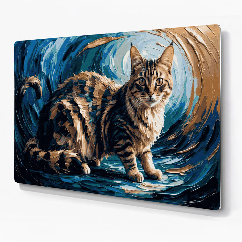 Cats Skookum, art mural gris en métal, H 11 po x l 14 po