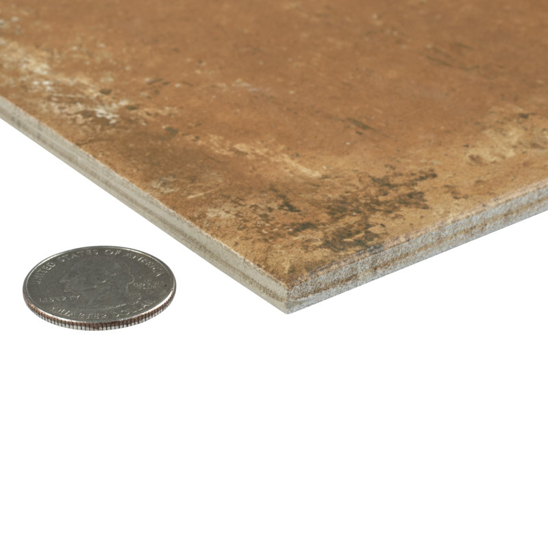 Carreau de mur et de plancher en pierre de porcelaine rustique 13 po x 13 po, Cotto