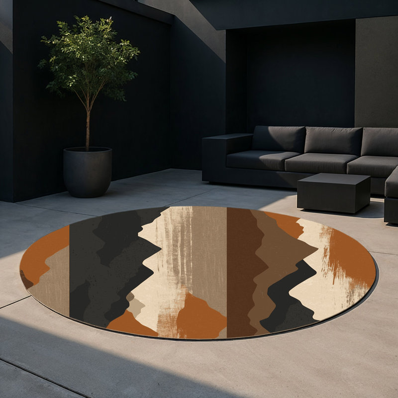Tapis intérieur et extérieur Aurora Rise, Rond 5 pi