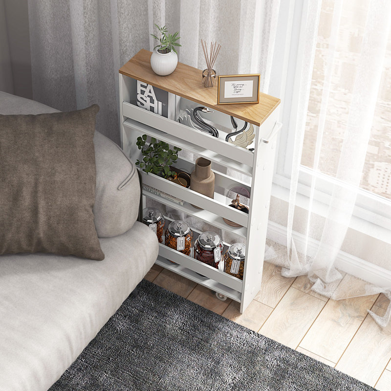 Wood Bar Cart, Natural Wood