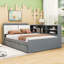 Lit plateforme double avec tablettes de rangement, lit gigogne et lattes-1250100328