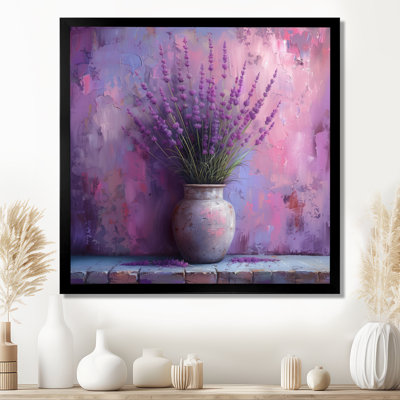 Impression d'art mural mauve, poterie bleue, lavande et rêves - lavande